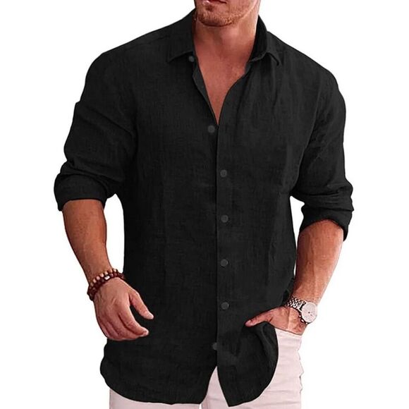 Goodfellow & Co Black Casual Button Down Shirt size large standard fit classic - Picture 1 of 6